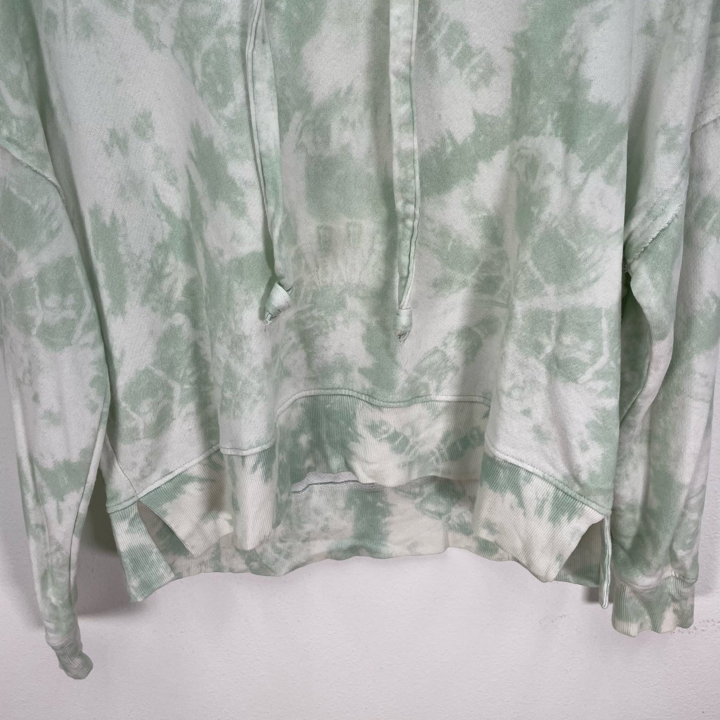 Rails Tye Die Pullover Crop Hoodies Sweatshirt Green White Womens XS