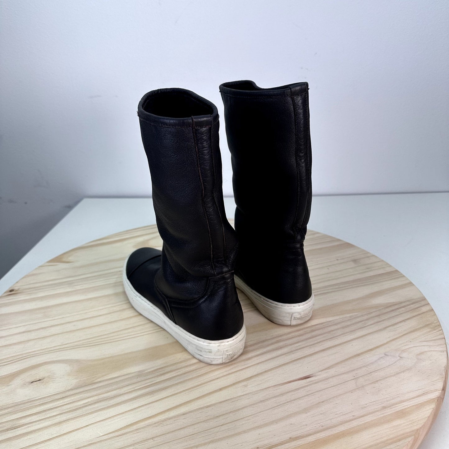 Salvatore Ferragamo Lucio Leather Shearling Lined Sneaker Boot 37