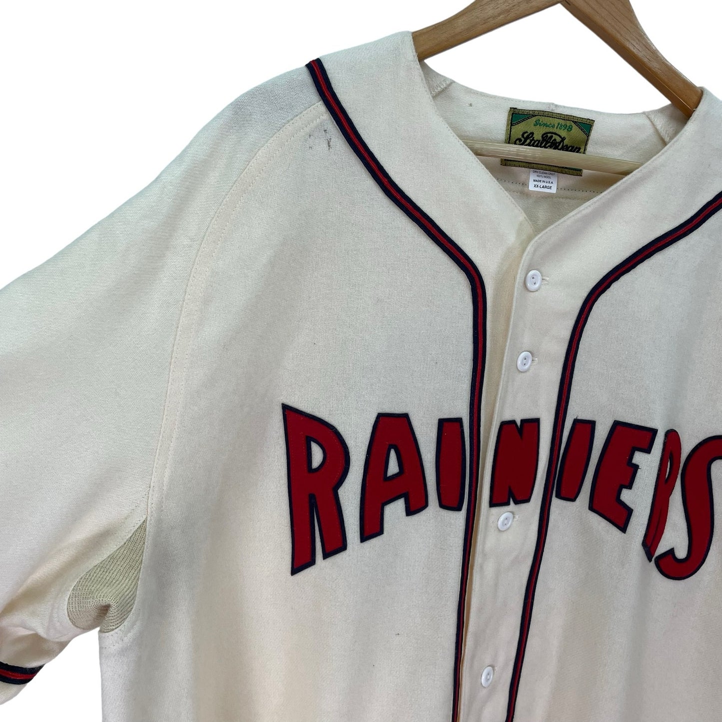 Stall & Dean Rainers Vintage 1950s 26 Wool Jersey Cream White Mens XXL