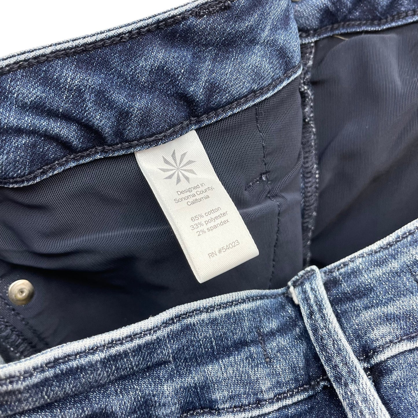 Athleta Sculptek Stretch Skinny Mid Rise Denim Jean Size 8