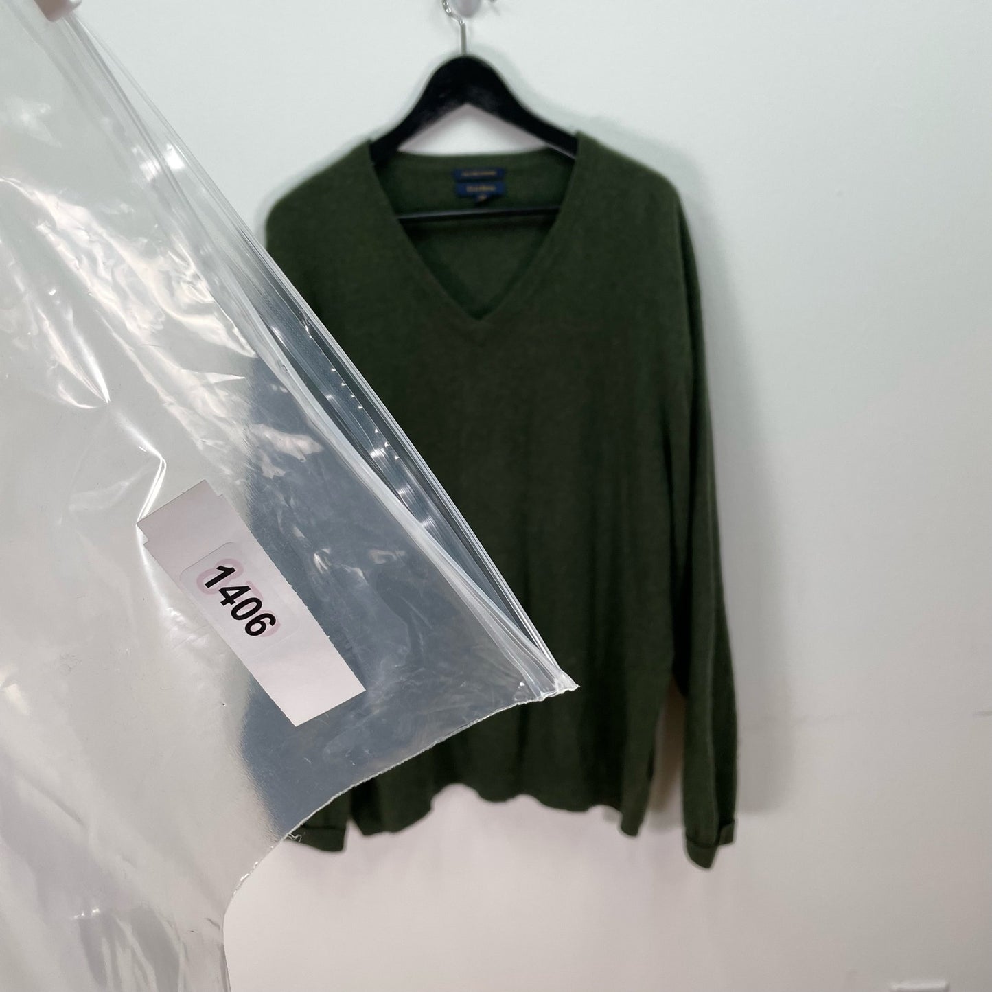 Club Room Cashmere Sweater V-Neck Green Mens Size XXL