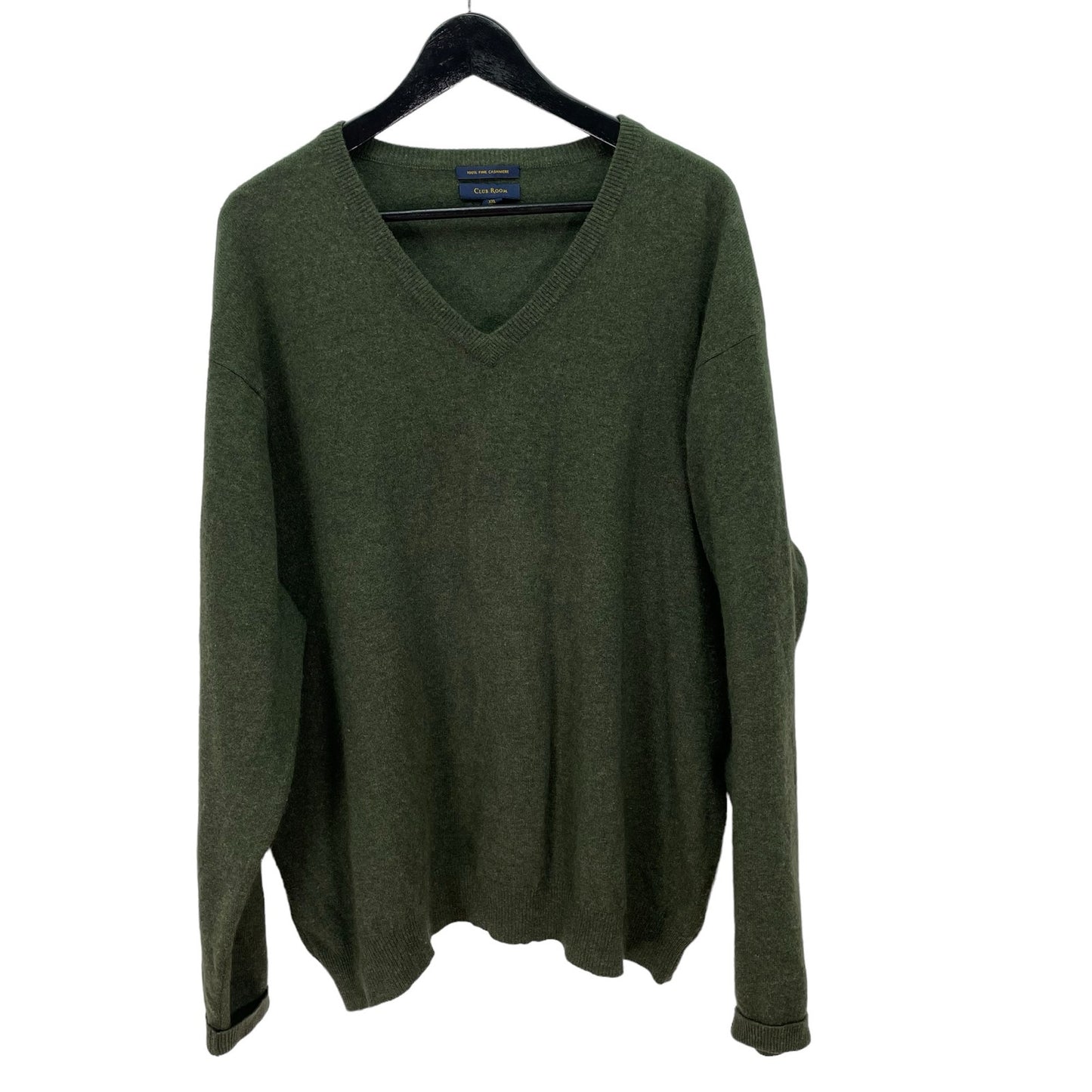 Club Room Cashmere Sweater V-Neck Green Mens Size XXL