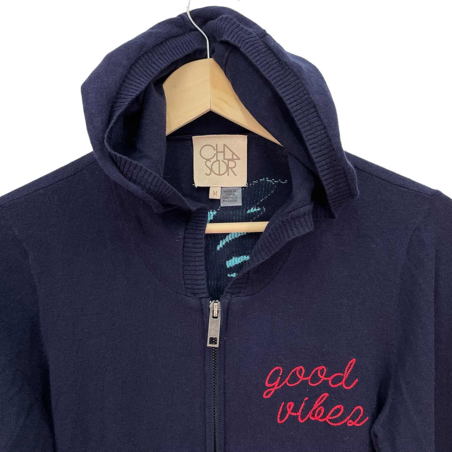 Chaser Good Vibes Sweater Zip Up Hoodies Cashmere Womens Medium