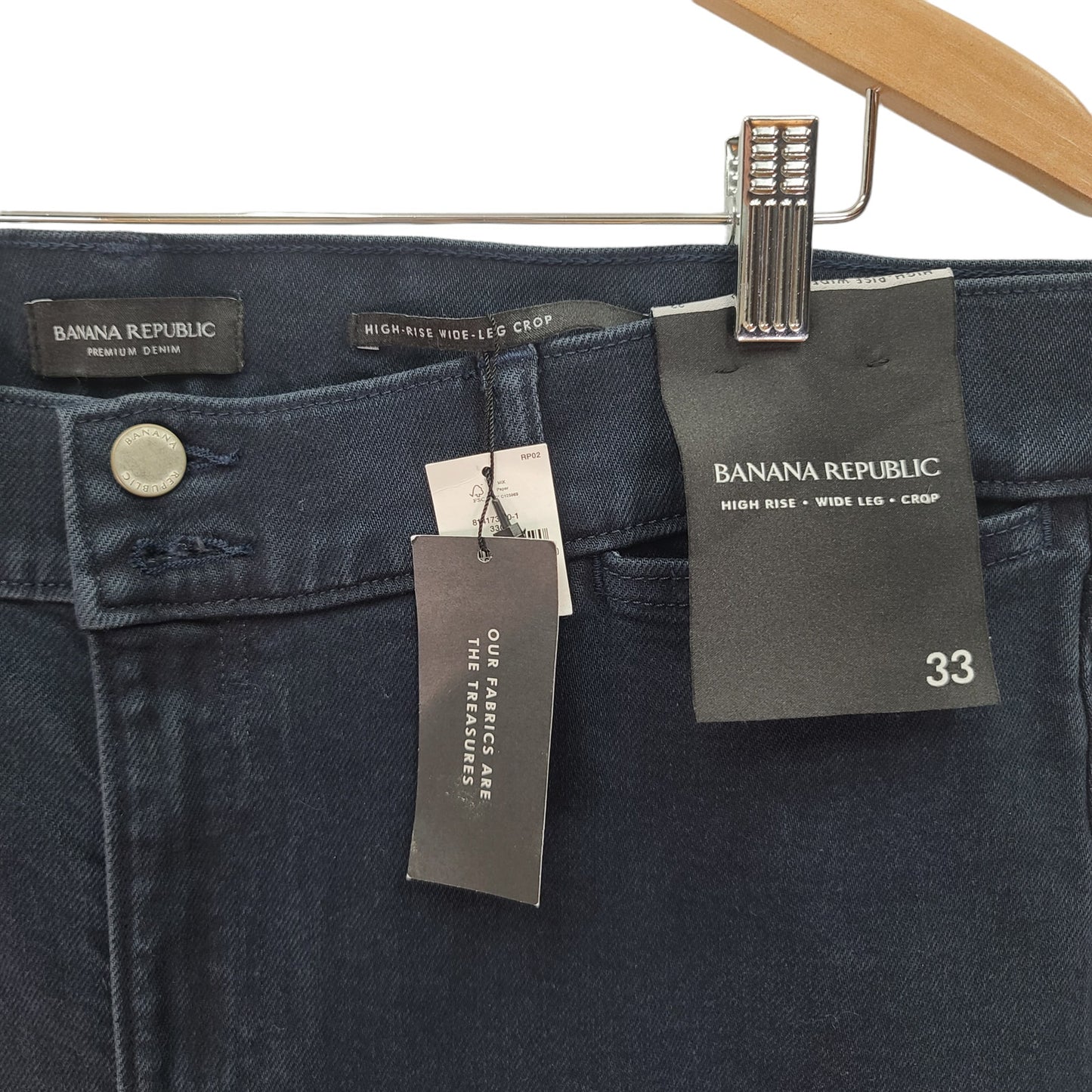 Banana Republic High Rise Wide Leg Crop Jean Denim Size 33