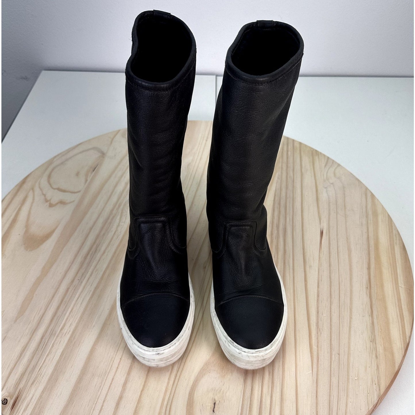 Salvatore Ferragamo Lucio Leather Shearling Lined Sneaker Boot 37