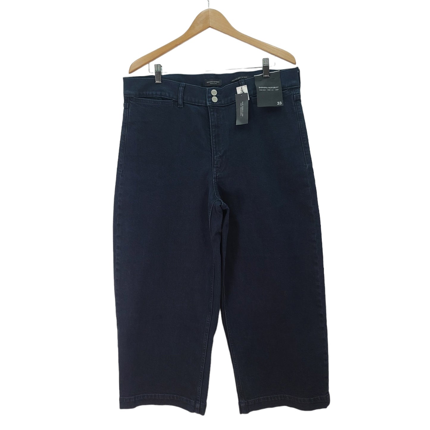 Banana Republic High Rise Wide Leg Crop Jean Denim Size 33