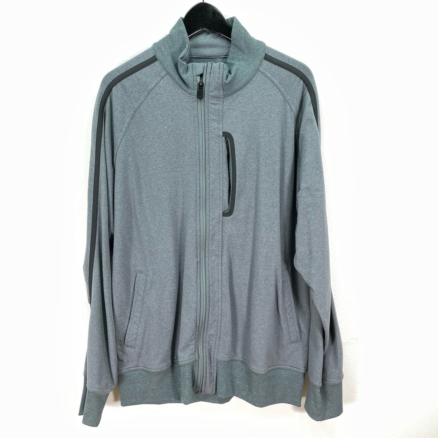 Lululemon Kung Fu Jacket II Heathered Deep Shore Long Sleeve Mens Large