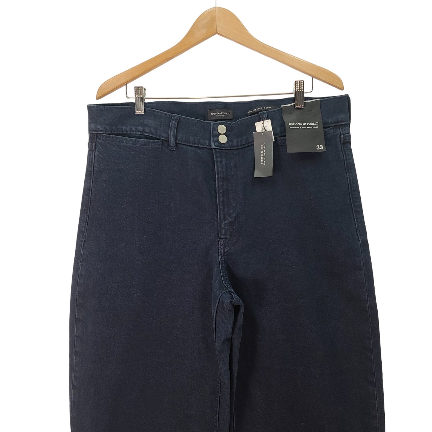 Banana Republic High Rise Wide Leg Crop Jean Denim Size 33
