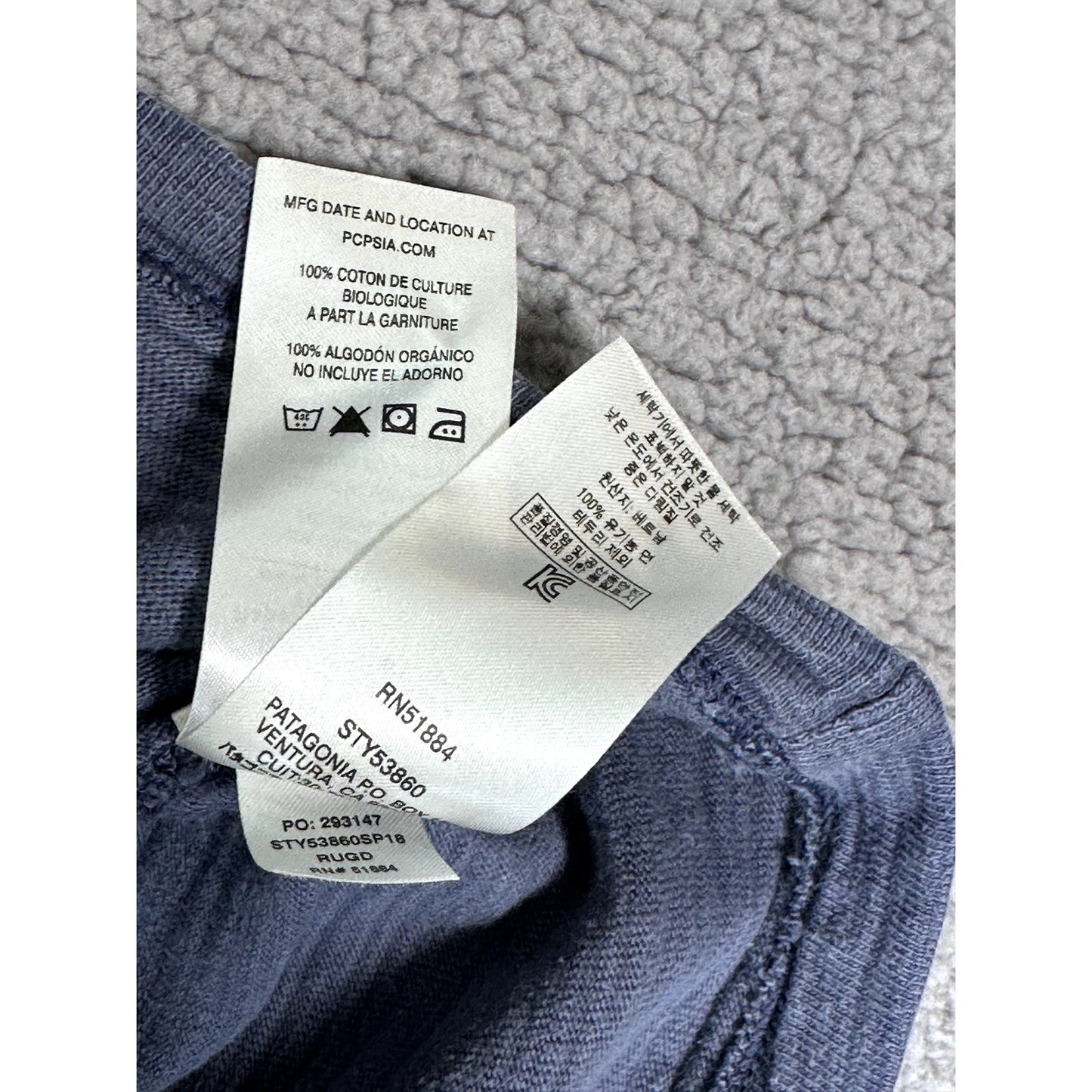 Patagonia Men's Organic Cotton Rugby Polo Shirt Blue Orange