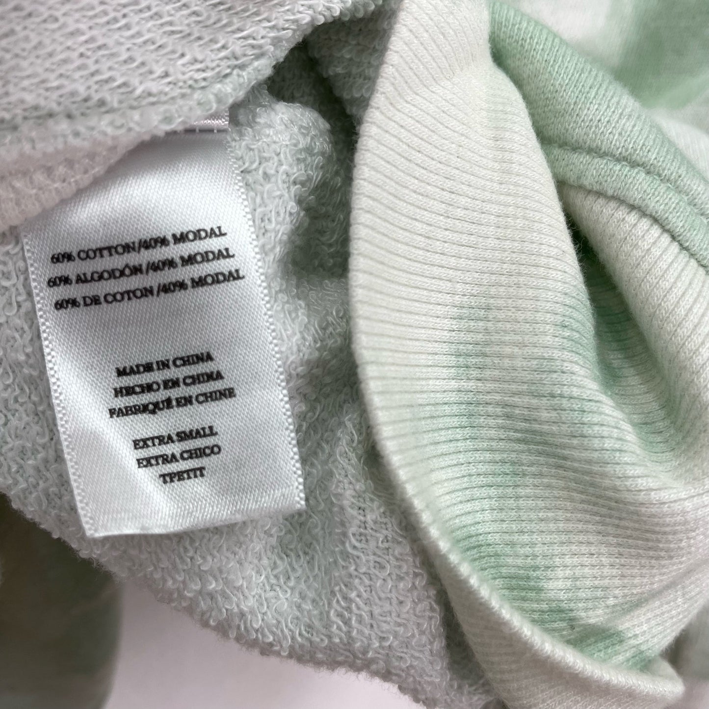 Rails Tye Die Pullover Crop Hoodies Sweatshirt Green White Womens XS
