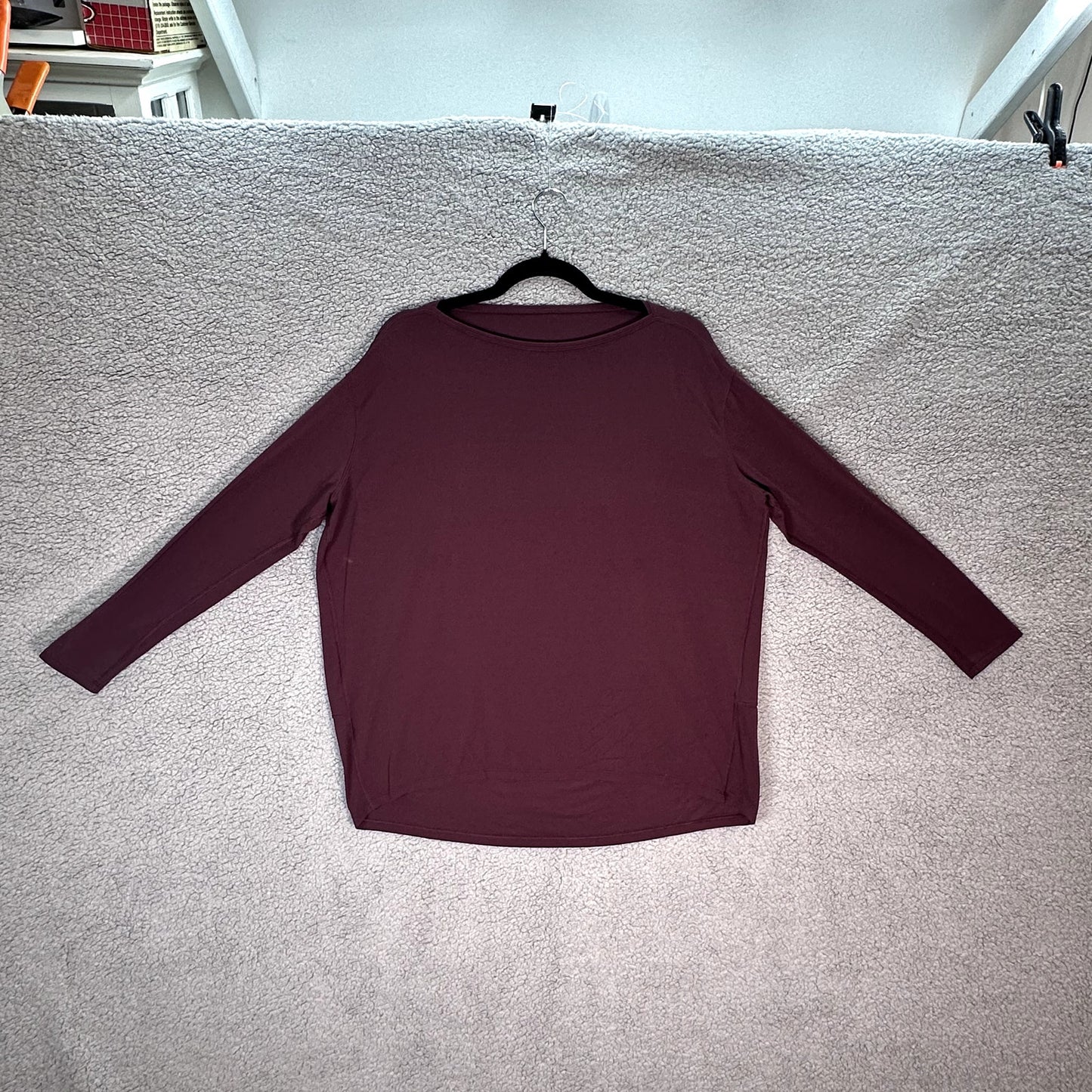 Women's Lululemon Back in Action Long Sleeve Shirt *Nulu Red Merlot 6