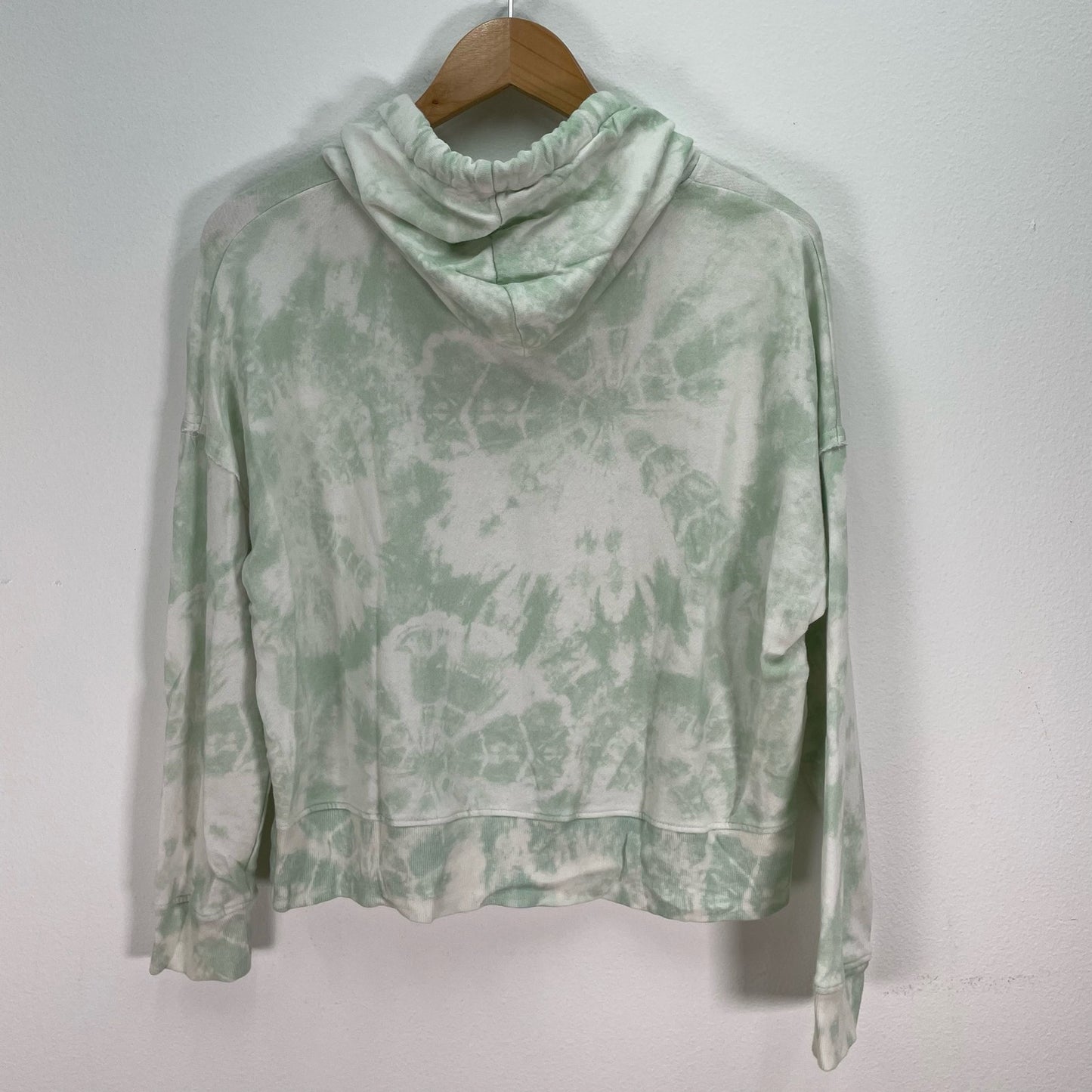 Rails Tye Die Pullover Crop Hoodies Sweatshirt Green White Womens XS