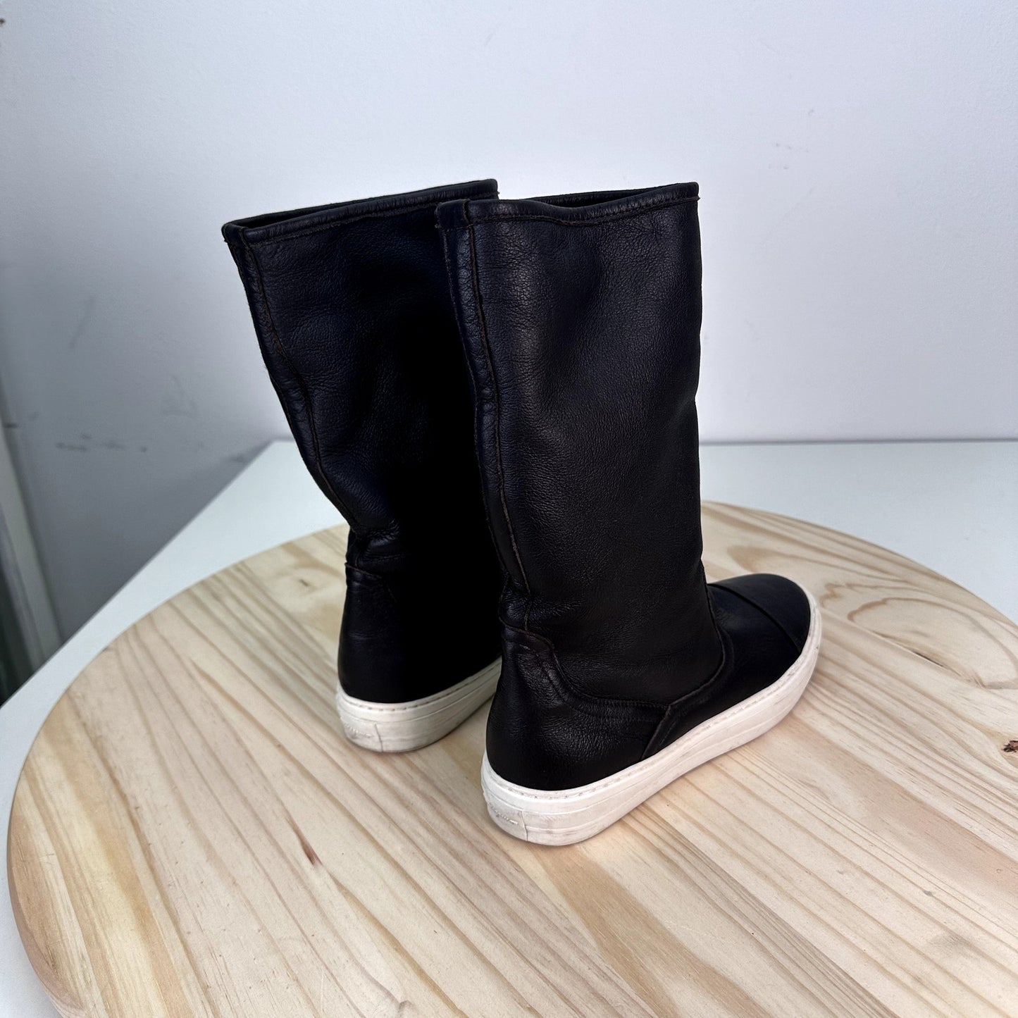 Salvatore Ferragamo Lucio Leather Shearling Lined Sneaker Boot 37