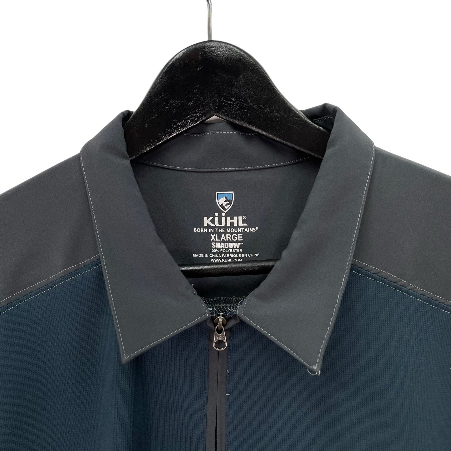 Kuhl 1/4 Zip Collared Polo T-Shirt Gray Blue Mens XL