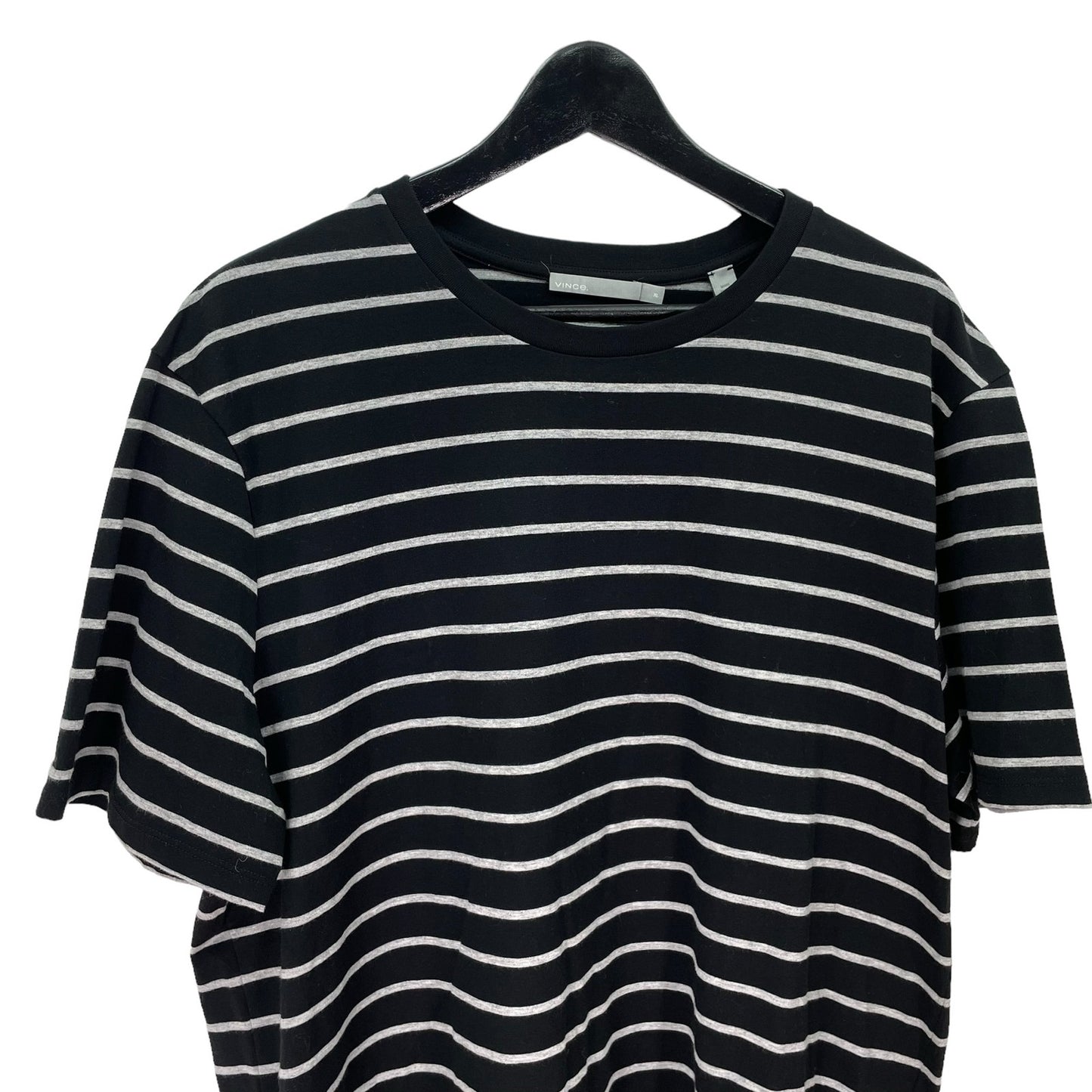 Vince Striped Cotton T-Shirt NWT Black Gray Mens XL