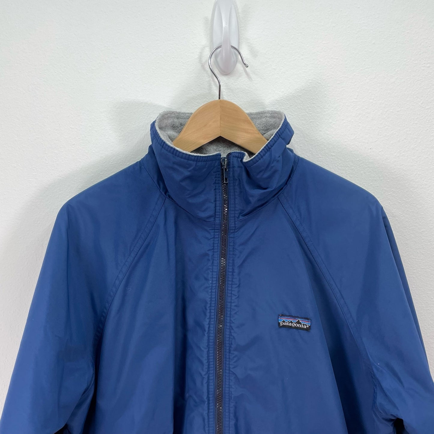 Patagonia Jacket Shelled Fleece Synchilla Full Zip Blue Vintage 90s Mens Large