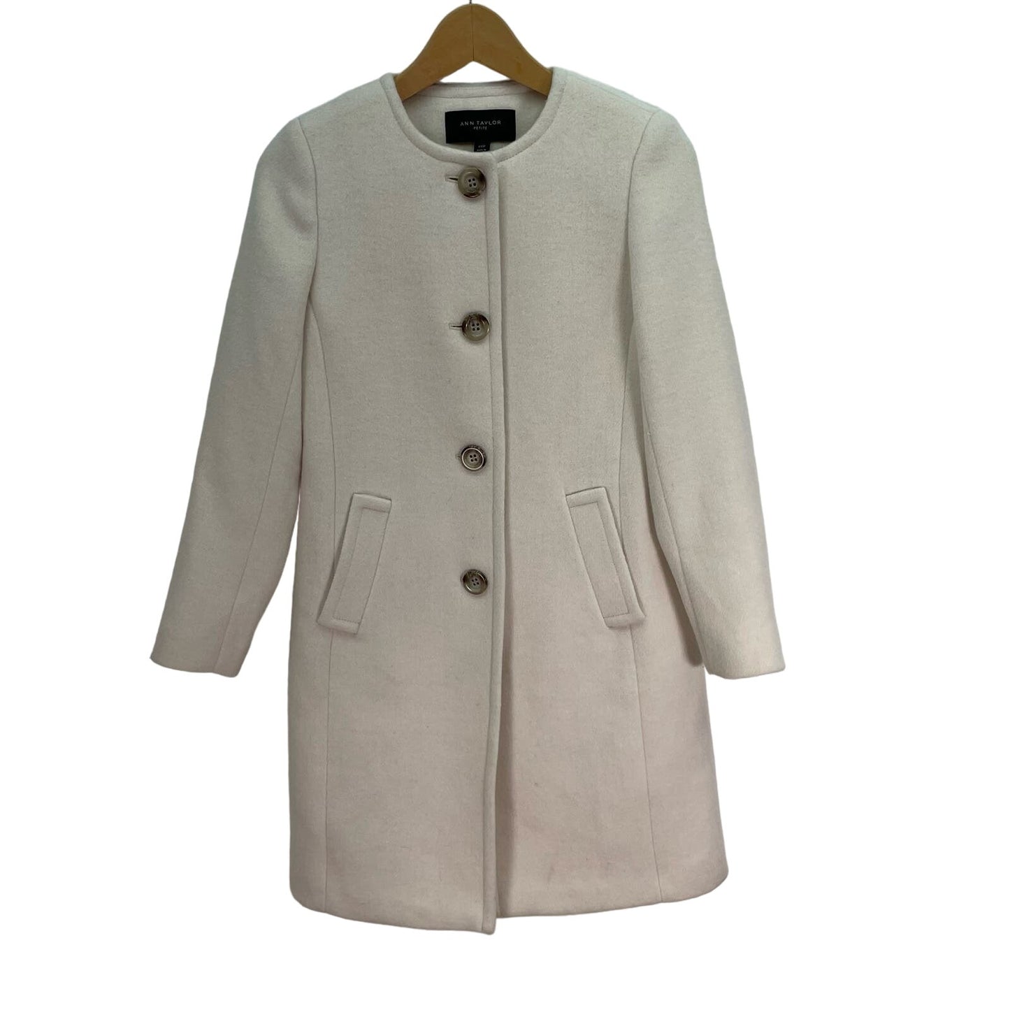 Ann Taylor Wool Peacoat Jacket Cream Ivory NWT Womens XXSP