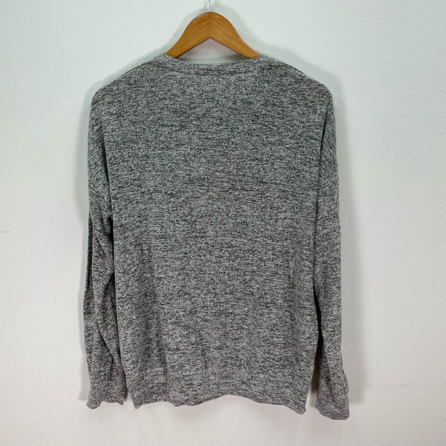 Athleta Pullover Gray Long Sleeve Sweater Shirt Slub Womens XS