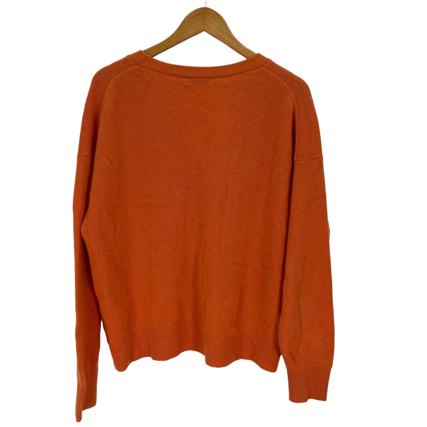 Babaton Orange Cardigan V-Neck Sweater Soft Womens Large