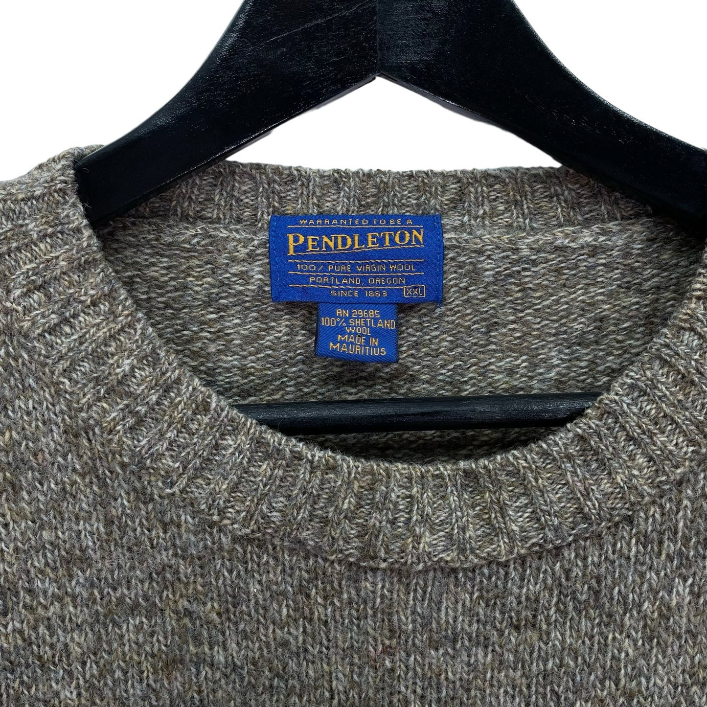 Pendleton Wool Crewneck Pullover Knit Sweater Tan Mens Size XXL