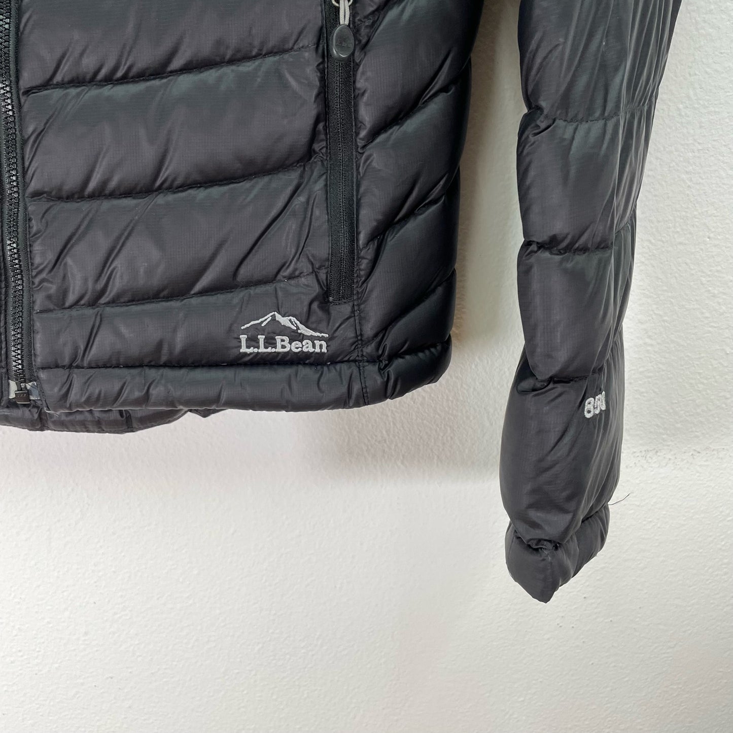 L.L. Bean Lightweight Puffer Jacket Black Gray Womens Small