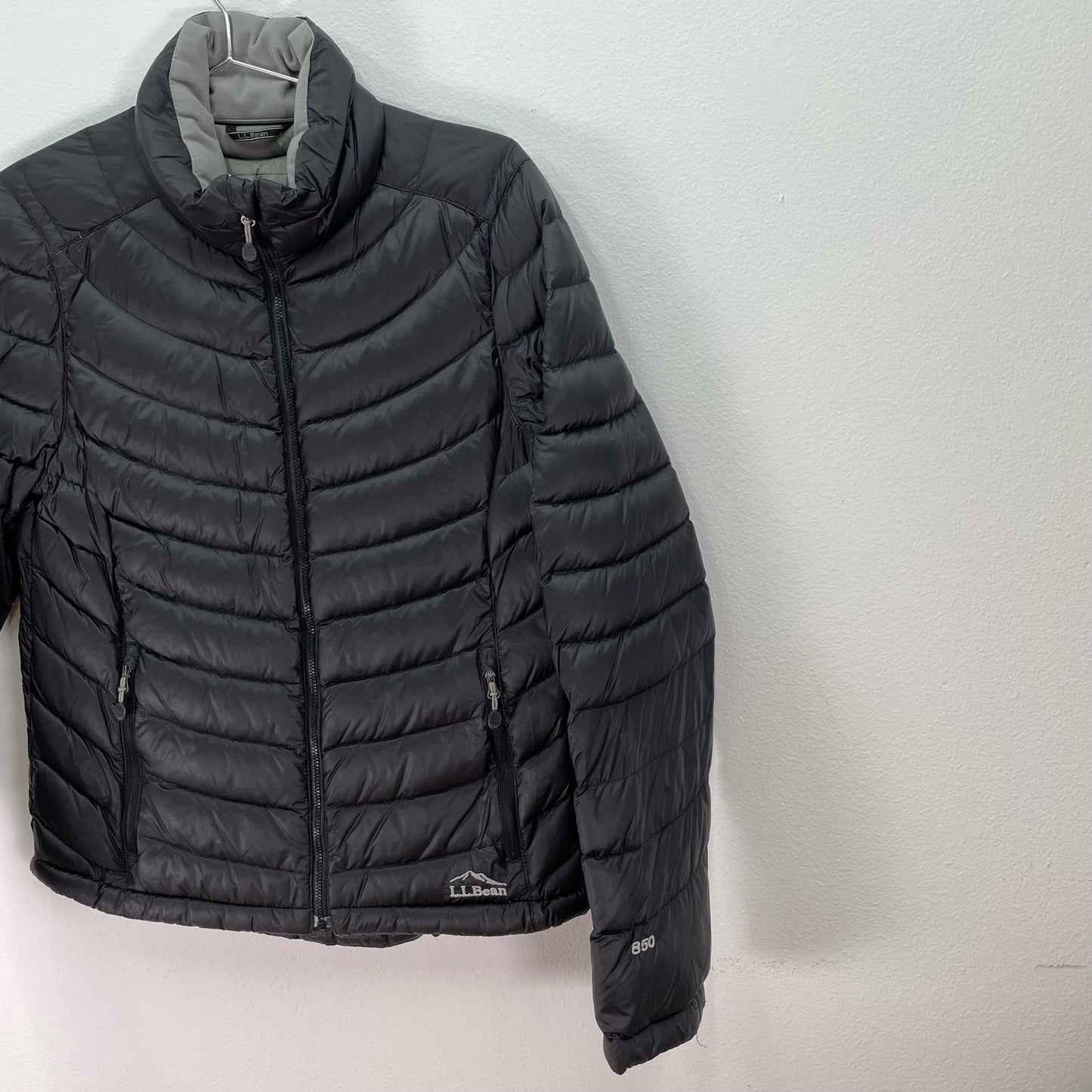 L.L. Bean Lightweight Puffer Jacket Black Gray Womens Small