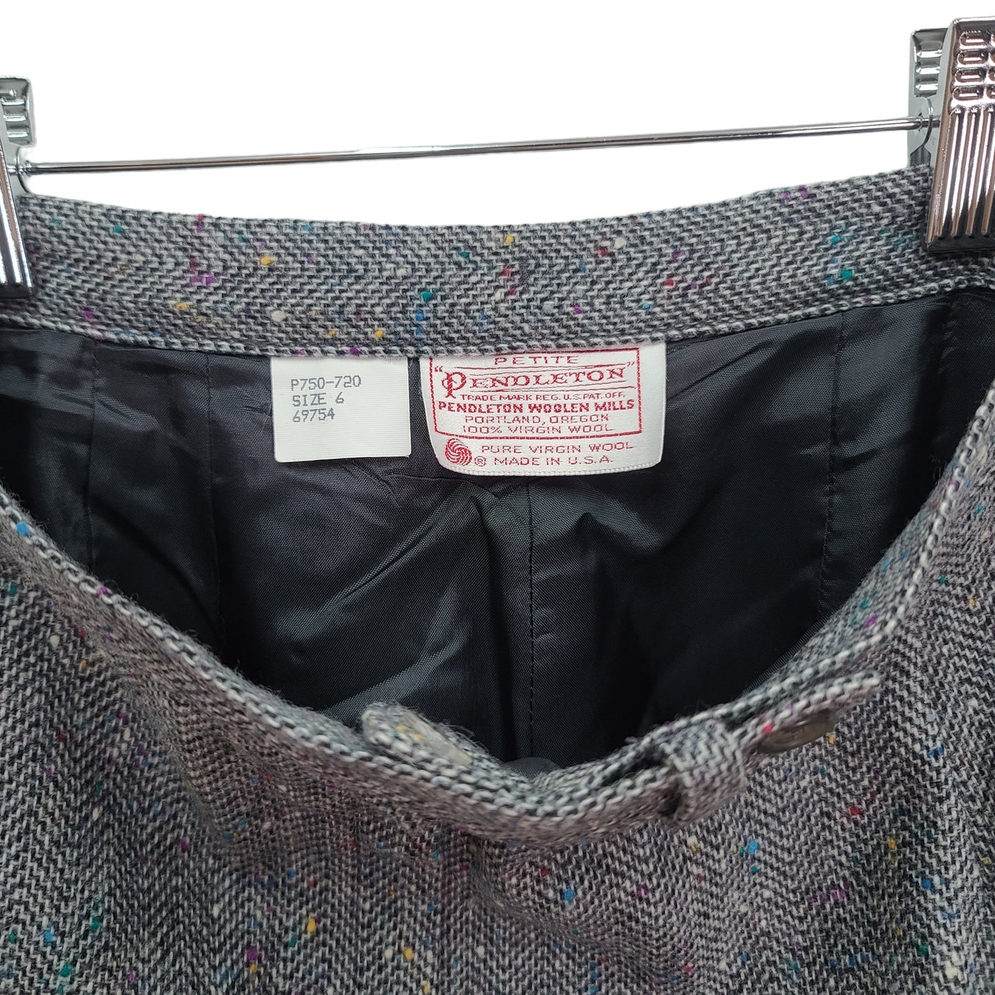 Pendelton Wool Plaid Pants Gray Funfetti Women Size 6