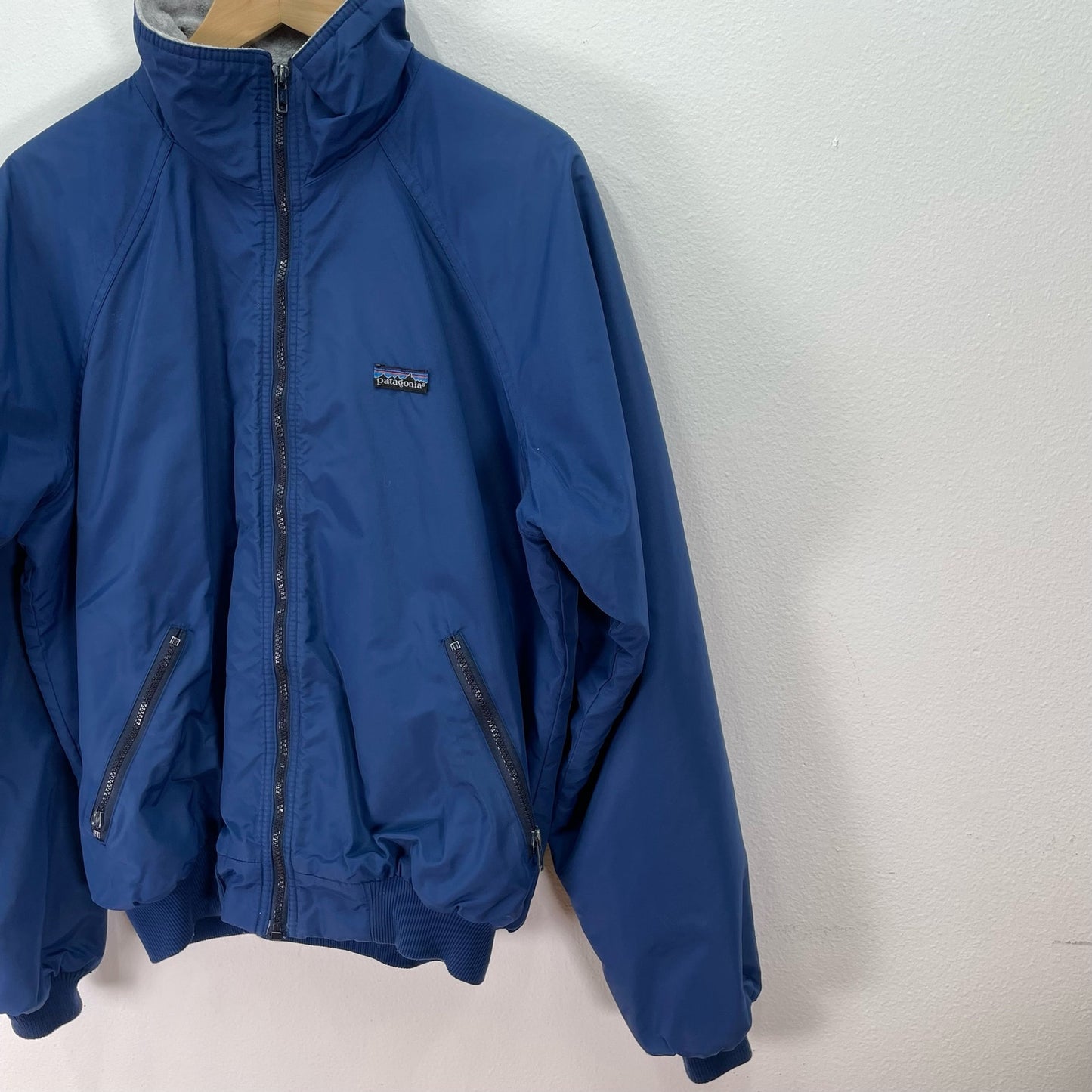 Patagonia Jacket Shelled Fleece Synchilla Full Zip Blue Vintage 90s Mens Large