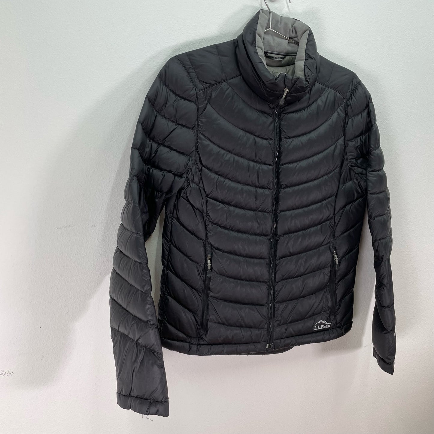 L.L. Bean Lightweight Puffer Jacket Black Gray Womens Small