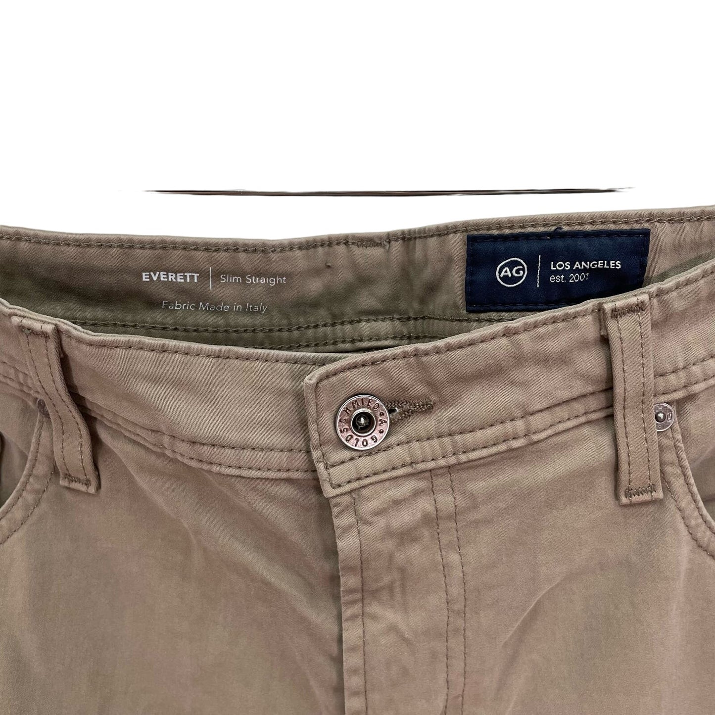 AG Adriano Goldschmied Khaki‎ The Everett Slim Straight Jeans Mens 36 x 32