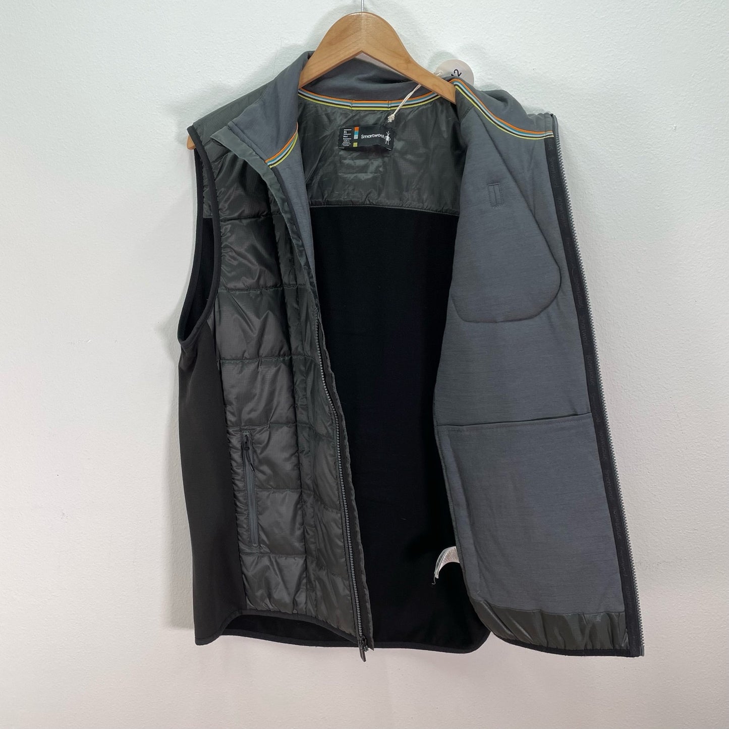 Smartwool Packable Ultra Light insulated Vest Gray Black Mens XL