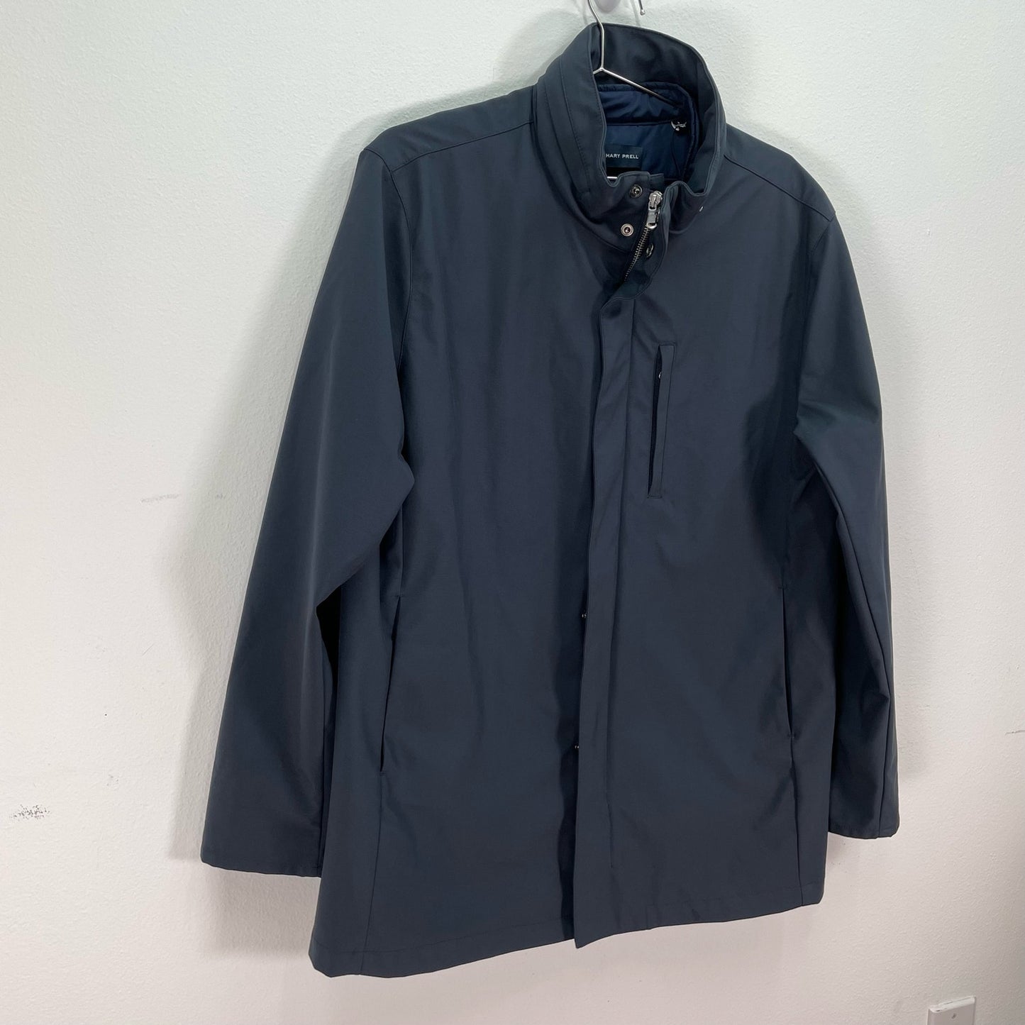 Zachary Prell Oxford Jacket Coat Snap Navy Mens Large