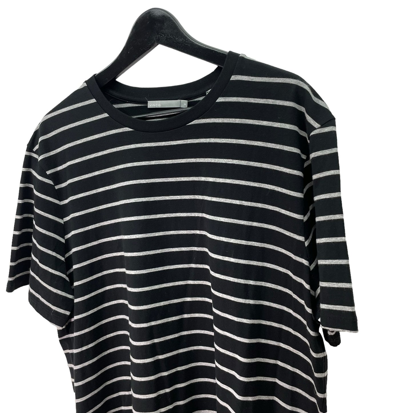 Vince Striped Cotton T-Shirt NWT Black Gray Mens XL