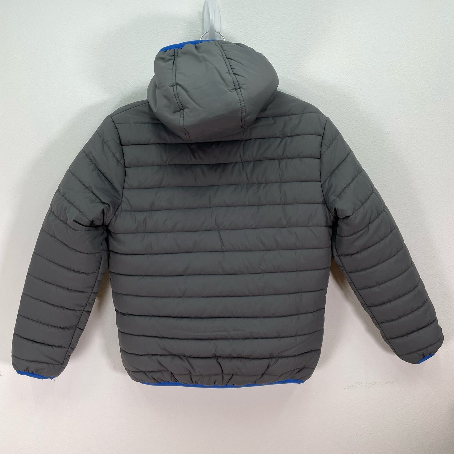 Spire Kids Puffer Hooded Jacket Coat Blue Gray NWT Large