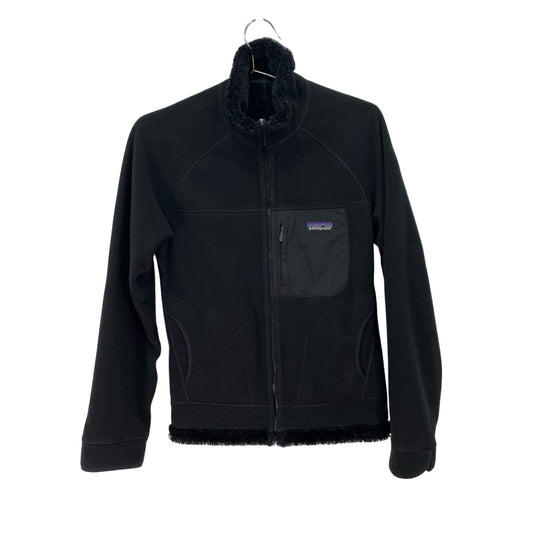 Patagonia Fleece Trim Jacket Full Zip Black Womens Small