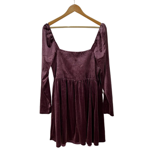 Gap Purple Velvet Dress Peasant NWT Womens XL