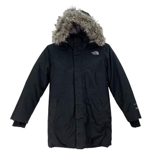 The North Face Fur Trim Hood Sherpa Black Jacket Girls Medium