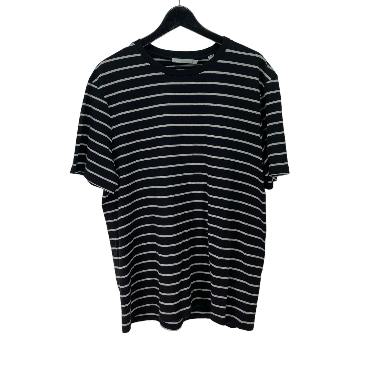 Vince Striped Cotton T-Shirt NWT Black Gray Mens XL