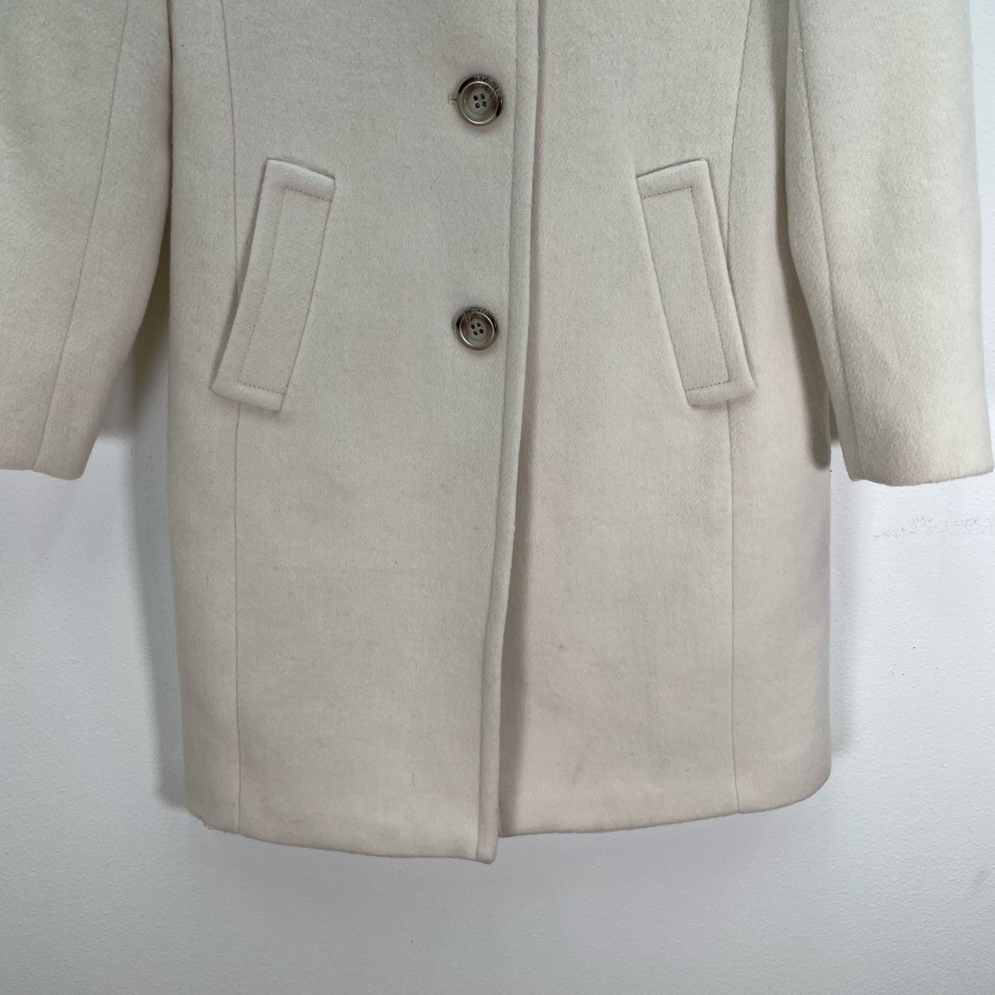 Ann Taylor Wool Peacoat Jacket Cream Ivory NWT Womens XXSP