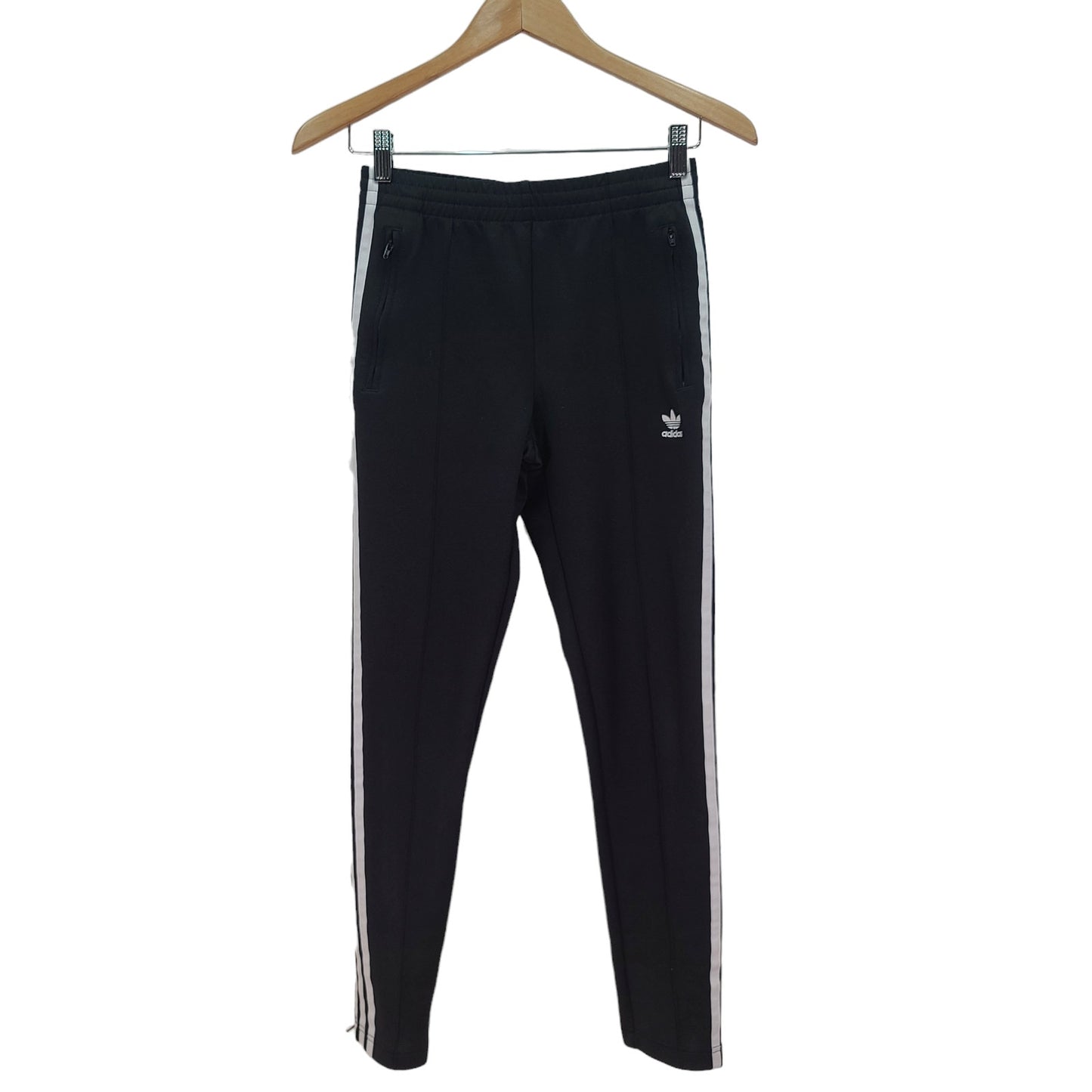 adidas Track Pants Black Ankle Zipper Womens XS