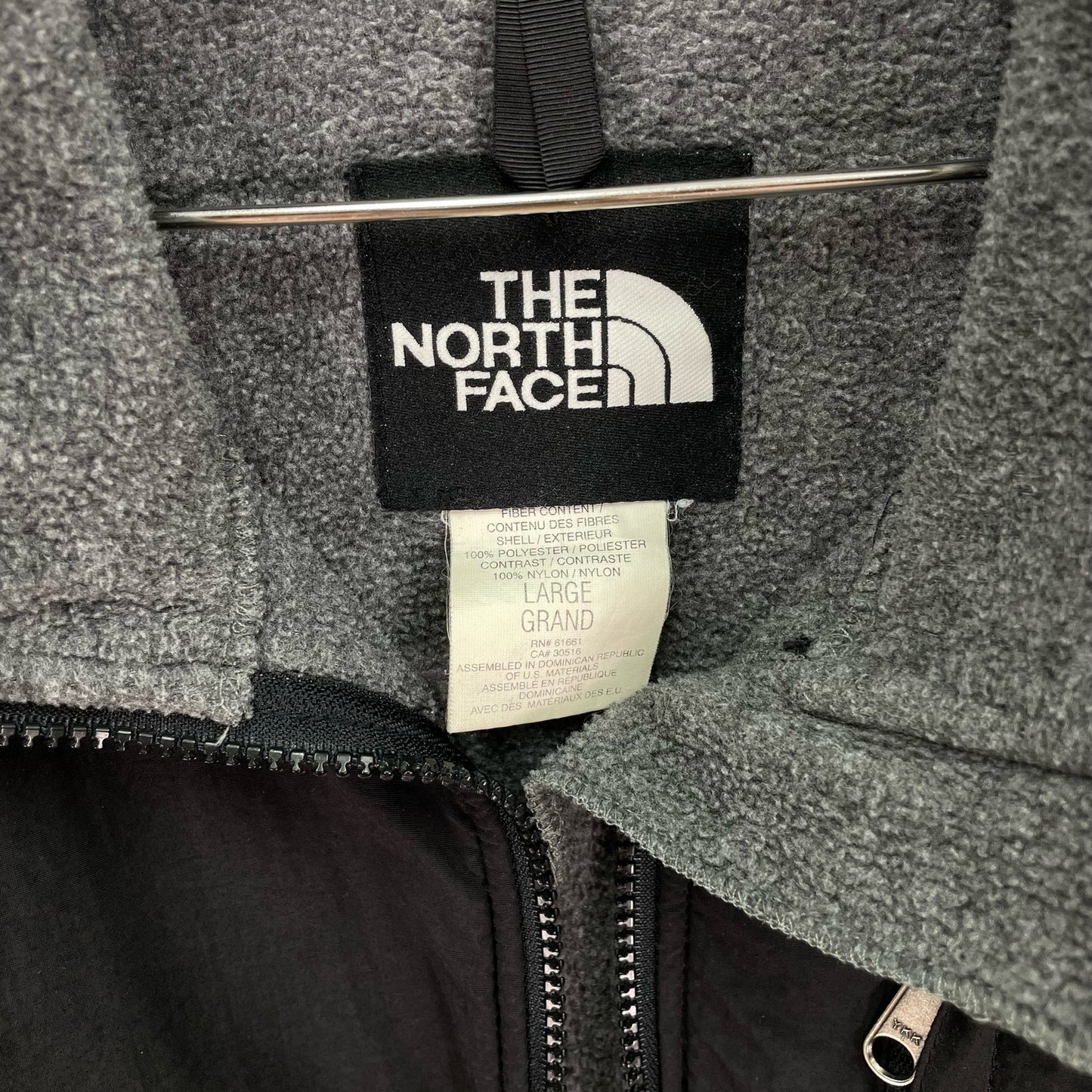 The North Face Denali Fleece Jacket Black Gray Mens Large