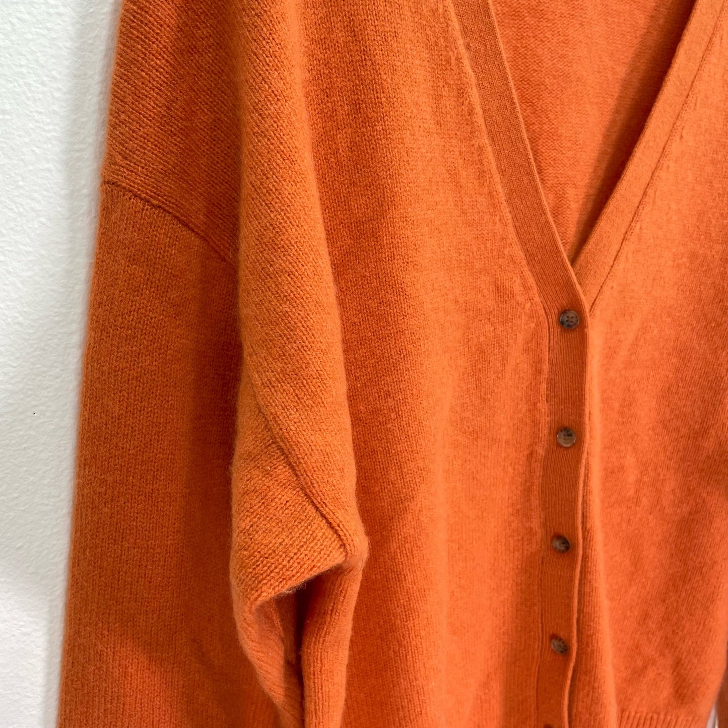 Babaton Orange Cardigan V-Neck Sweater Soft Womens Large