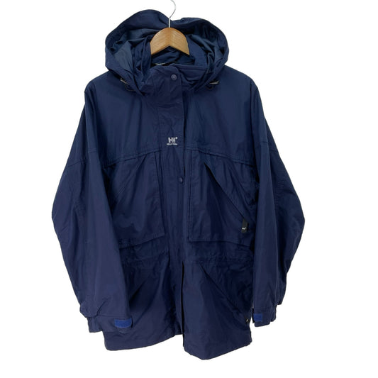 Helly Hansen Blue Hooded Raincoat Jacket Parka Mens Large