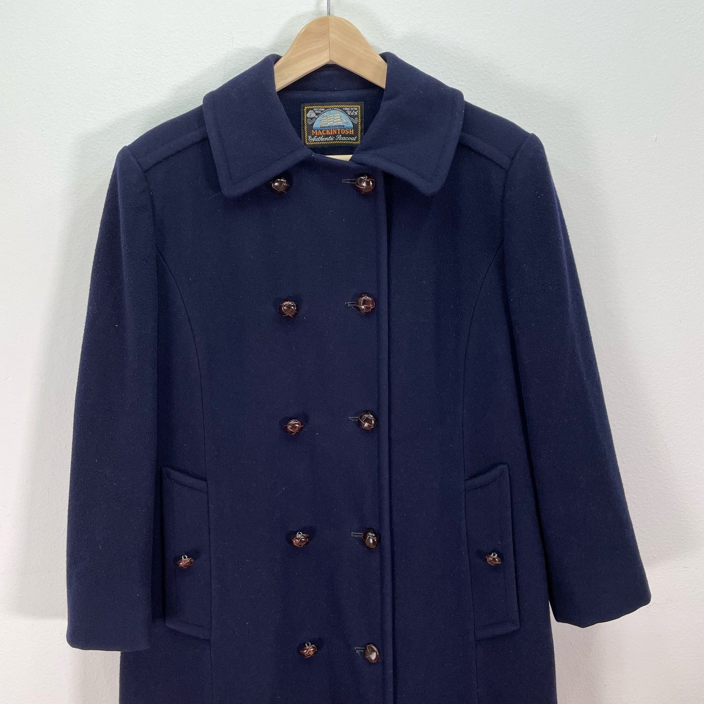 Vintage Navy Macintosh PeacoatWool Blue Womens 6