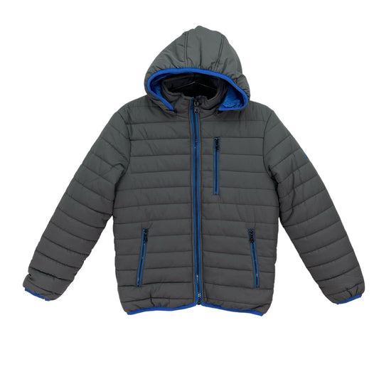 Spire Kids Puffer Hooded Jacket Coat Blue Gray NWT Large