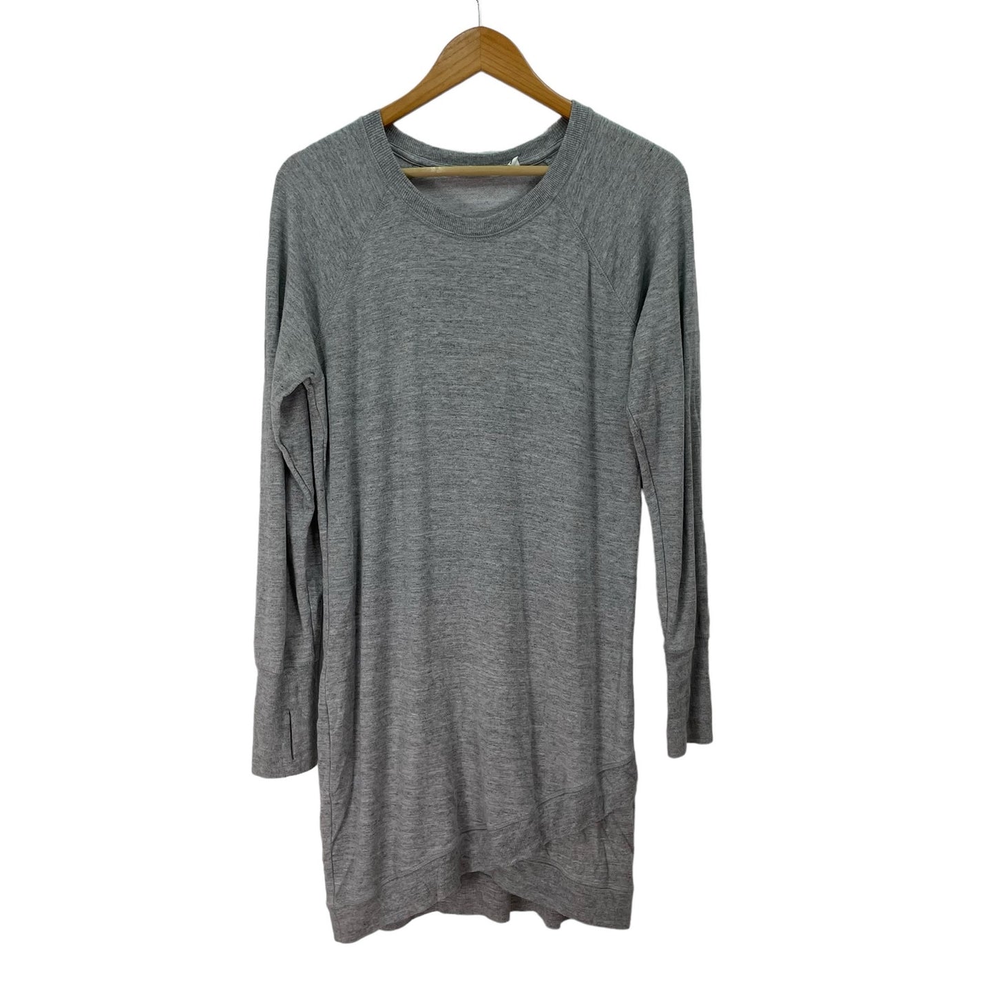 Athleta Pullover Long Shirt Dress Gray Oversized Fit Womens Medium