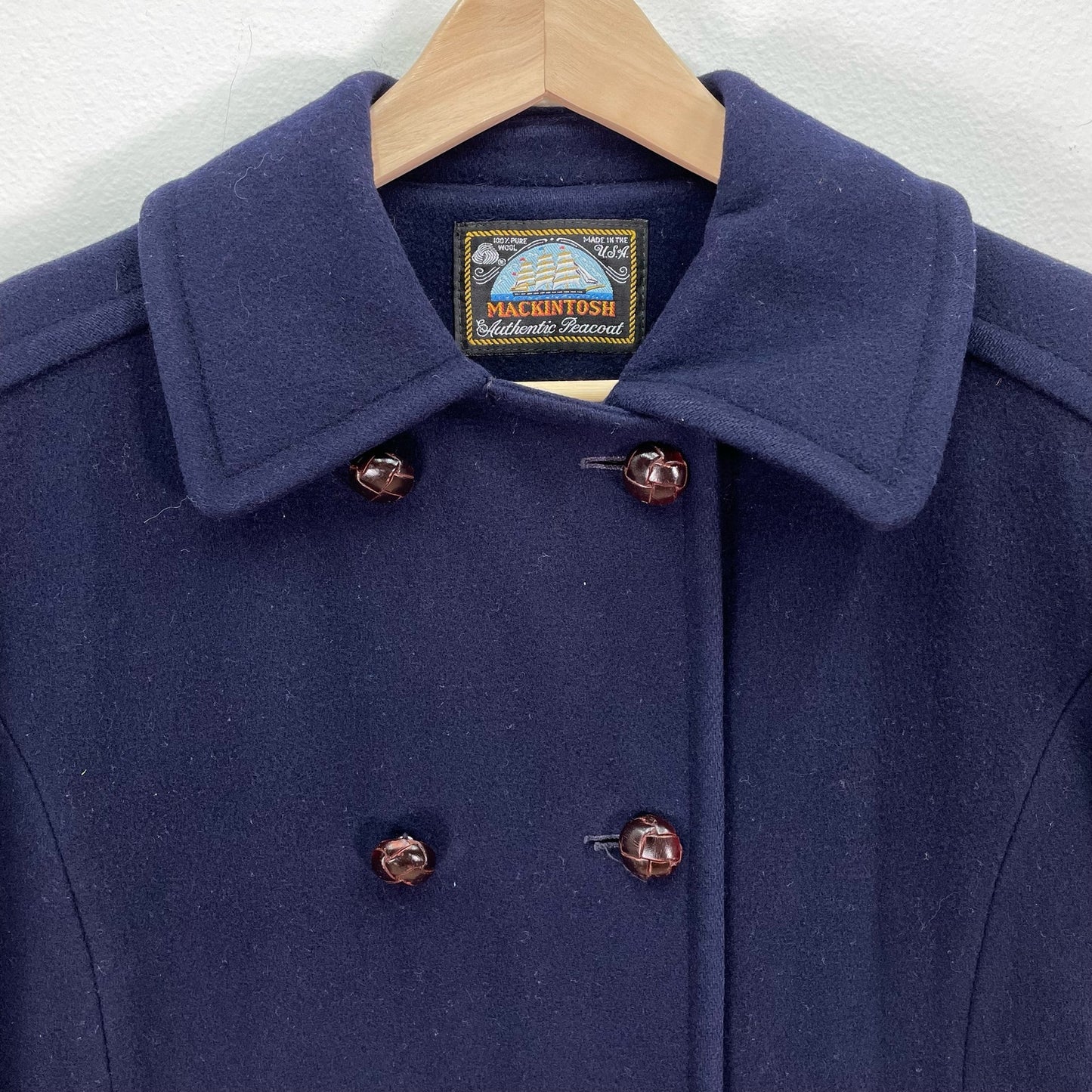 Vintage Navy Macintosh PeacoatWool Blue Womens 6