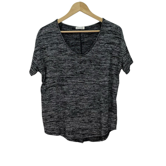 Rag & Bone Slub T-Shirt Slouch Fit Gray Black Womens Medium