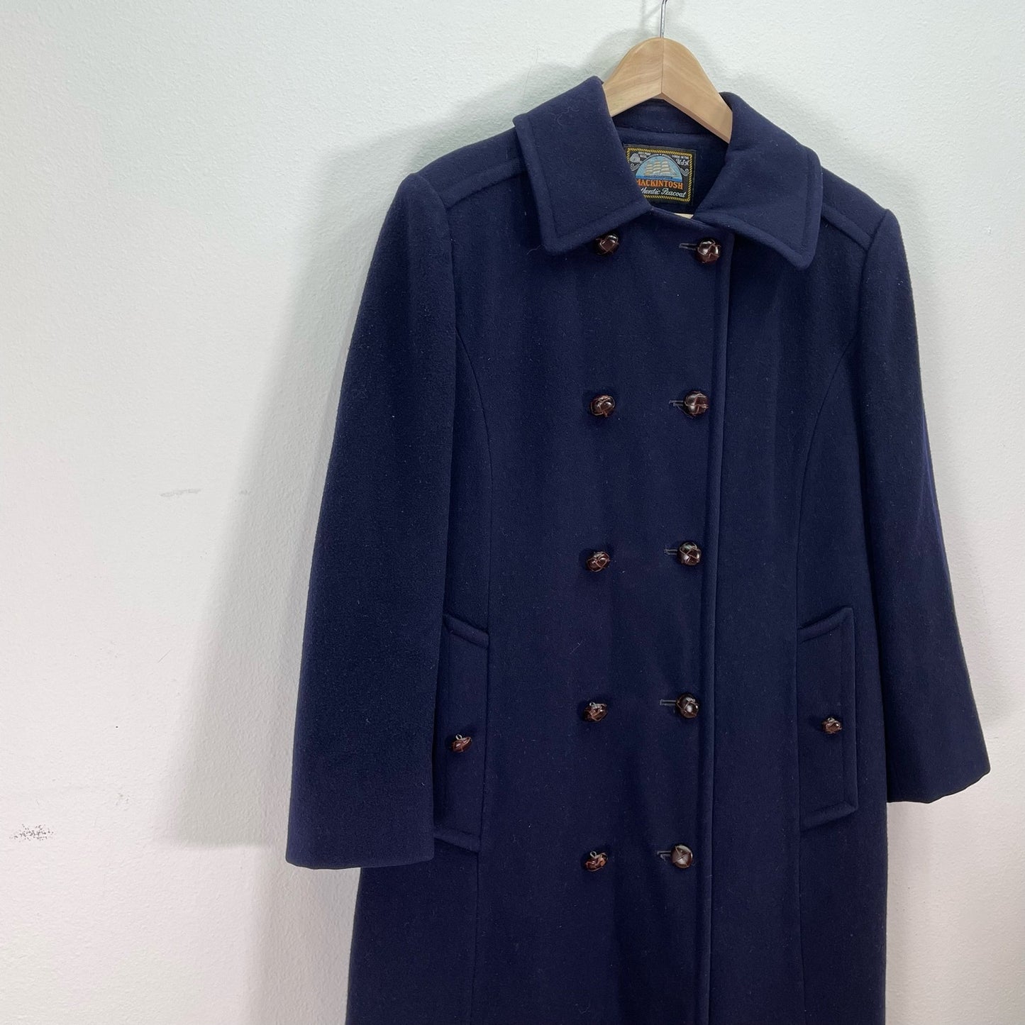 Vintage Navy Macintosh PeacoatWool Blue Womens 6